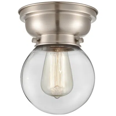 Innovations Lighting Aditi Beacon 6.25" Wide Brushed Satin Nickel Flush Mount With Clear Sh