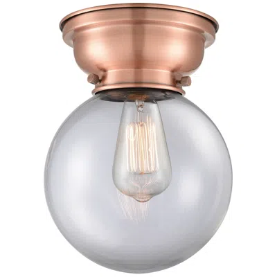 Innovations Lighting Aditi Beacon 8" Wide Antique Copper Flush Mount With Clear Shade
