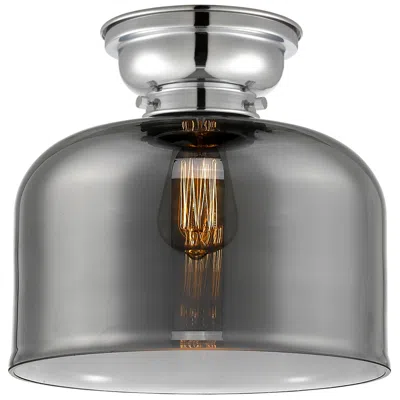 Innovations Lighting Aditi Bell 12" Polished Chrome Flush Mount W/ Plated Smoke Shade