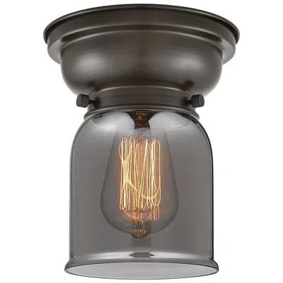 Innovations Lighting Aditi Bell 6.25" Wide Oil Rubbed Bronze Flush Mount With Plated Smoke