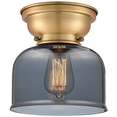 Innovations Lighting Aditi Bell 8" Brushed Brass Flush Mount W/ Plated Smoke Shade