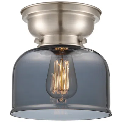 Innovations Lighting Aditi Bell 8" Brushed Satin Nickel Flush Mount W/ Plated Smoke Shade