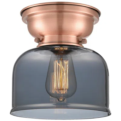 Innovations Lighting Aditi Bell 8" Led Flush Mount - Antique Copper - Plated Smoke Shade