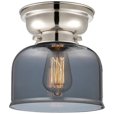 Innovations Lighting Aditi Bell 8" Polished Nickel Flush Mount W/ Plated Smoke Shade