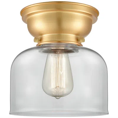 Innovations Lighting Aditi Bell 8" Satin Gold Flush Mount W/ Clear Shade