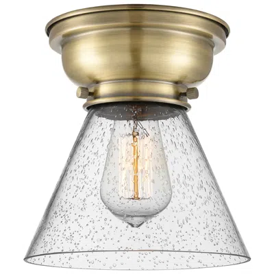 Innovations Lighting Aditi Cone 8" Antique Brass Flush Mount W/ Seedy Shade