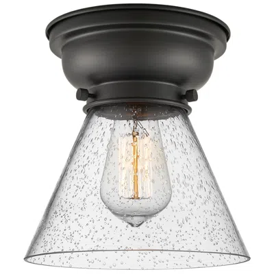 Innovations Lighting Aditi Cone 8" Matte Black Flush Mount W/ Seedy Shade