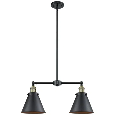 Innovations Lighting Appalachian 23" 2-light Black Antique Brass Island Light W/ Black Shad