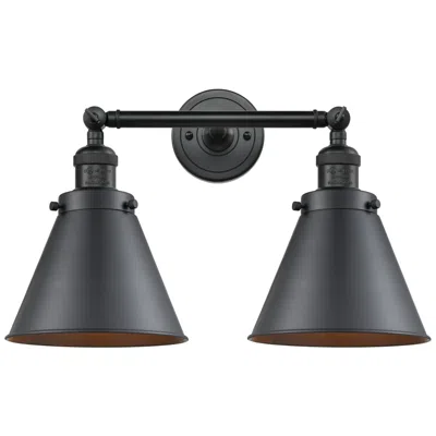 Innovations Lighting Appalachian 8" 2 Light Matte Black Led Bath Light W/ Matte Black Shade