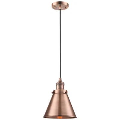 Innovations Lighting Appalachian 8" Antique Copper Cord Hung Mini Pendant