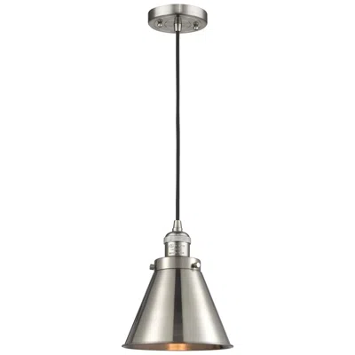 Innovations Lighting Appalachian 8" Brushed Satin Nickel Cord Hung Mini Pendant