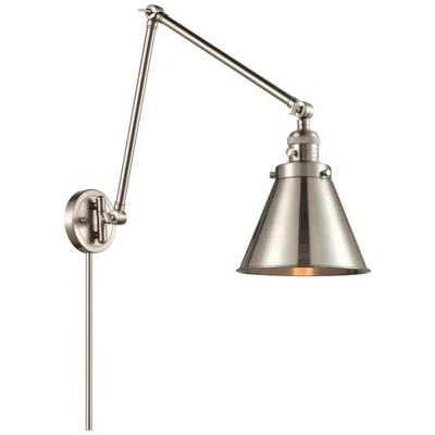 Innovations Lighting Appalachian 8" Brushed Satin Nickel Double Extension Swing Arm