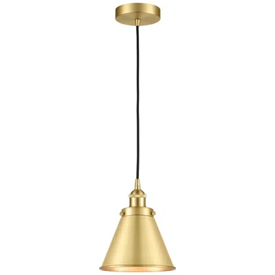 Innovations Lighting Appalachian 8" Satin Gold Mini Pendant W/ Satin Gold Shade
