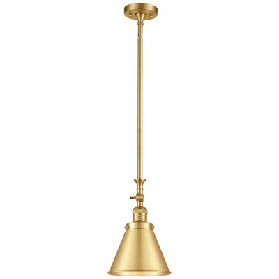 Innovations Lighting Appalachian 8" Wide Gold Stem Hung Tiltable Mini Pendant W/ Gold Shade