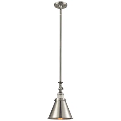 Innovations Lighting Appalachian 8"w Brushed Nickel Stem Mini Pendant W/ Nickel Shade