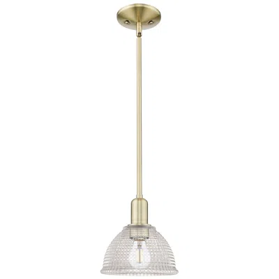 Innovations Lighting Arcadia Arietta 8"w Brass Stem Hung Mini Pendant With Clear Shade