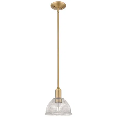 Innovations Lighting Arcadia Arietta 8"w Brushed Brass Stem Mini Pendant W/ Clear Shade