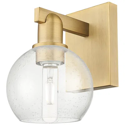 Innovations Lighting Arcadia Athens 10" High Brushed Brass Sconce With Seedy Shade