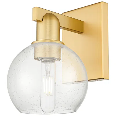 Innovations Lighting Arcadia Athens 10" High Satin Gold Sconce With Seedy Shade