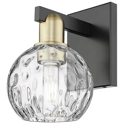 Innovations Lighting Arcadia Athens 10"h Black Antique Brass Sconce With Water Glass Shade