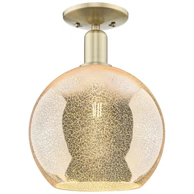 Innovations Lighting Arcadia Athens 10"w Antique Brass Semi.flush Mount With Mercury Shade