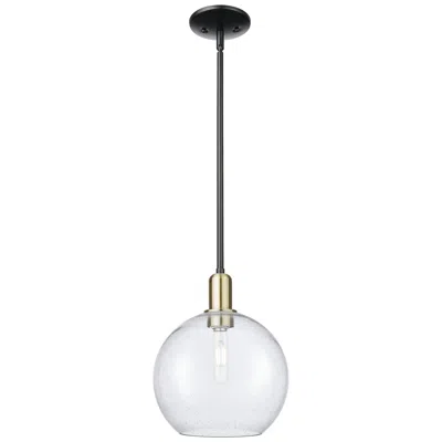 Innovations Lighting Arcadia Athens 10"w Black Brass Stem Hung Mini Pendant W/ Seedy Shade