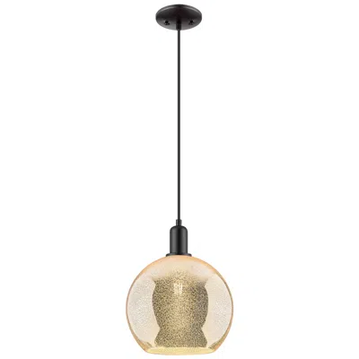 Innovations Lighting Arcadia Athens 10"w Black Cord Hung Mini Pendant W/ Mercury Shade