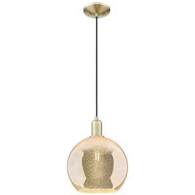 Innovations Lighting Arcadia Athens 10"w Brass Cord Hung Mini Pendant With Mercury Shade