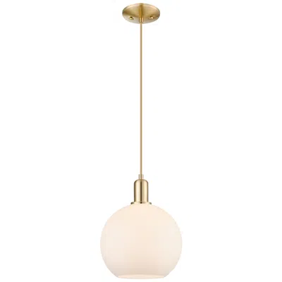 Innovations Lighting Arcadia Athens 10"w Bronze Cord Mini Pendant W/ Matte White Shade