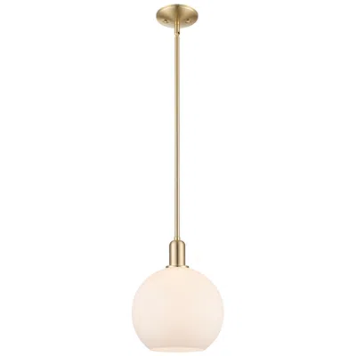 Innovations Lighting Arcadia Athens 10"w Bronze Stem Mini Pendant W/ Matte White Shade In Gold