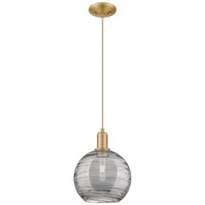 Innovations Lighting Arcadia Athens 10"w Brushed Brass Cord Pendant W/ Smoke Deco Shade