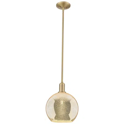 Innovations Lighting Arcadia Athens 10"w Brushed Brass Stem Mini Pendant W/ Mercury Shade
