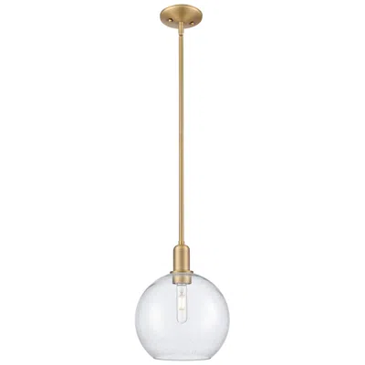 Innovations Lighting Arcadia Athens 10"w Brushed Brass Stem Mini Pendant W/ Seedy Shade