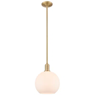 Innovations Lighting Arcadia Athens 10"w Brushed Brass Stem Pendant W/ Matte White Shade In Gold