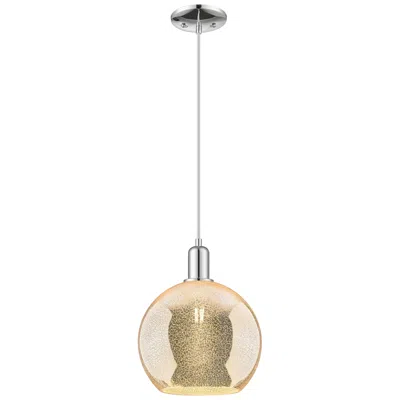 Innovations Lighting Arcadia Athens 10"w Chrome Cord Hung Mini Pendant W/ Mercury Shade