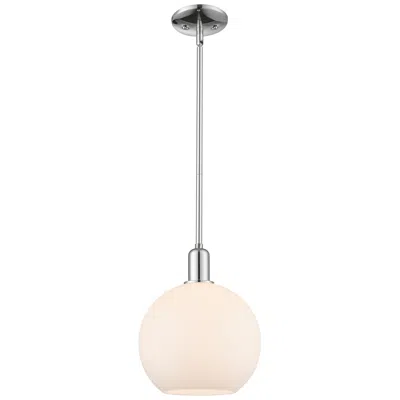 Innovations Lighting Arcadia Athens 10"w Chrome Stem Hung Mini Pendant W/ Matte White Shade