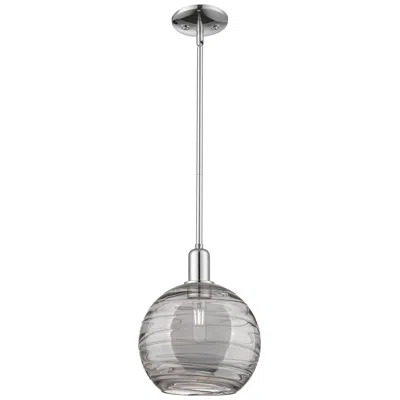Innovations Lighting Arcadia Athens 10"w Chrome Stem Pendant W/ Light Smoke Deco Shade