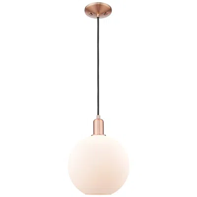 Innovations Lighting Arcadia Athens 10"w Copper Cord Hung Mini Pendant W/ Matte White Shade