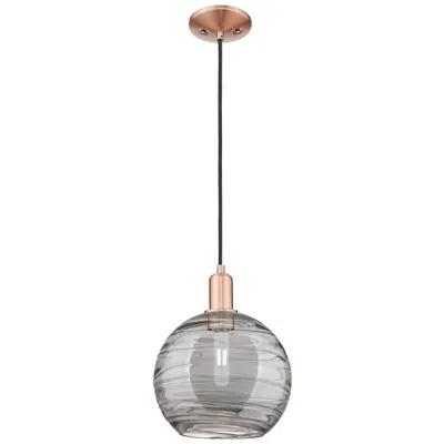 Innovations Lighting Arcadia Athens 10"w Copper Cord Pendant W/ Light Smoke Deco Shade