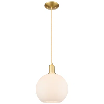Innovations Lighting Arcadia Athens 10"w Gold Cord Hung Mini Pendant W/ Matte White Shade