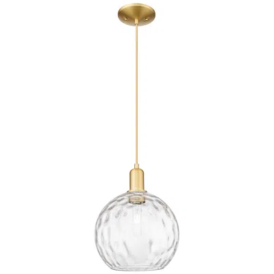 Innovations Lighting Arcadia Athens 10"w Gold Cord Hung Mini Pendant W/ Water Glass Shade