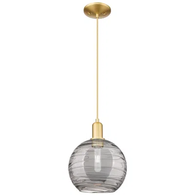 Innovations Lighting Arcadia Athens 10"w Gold Cord Pendant W/ Light Smoke Deco Swirl Shade