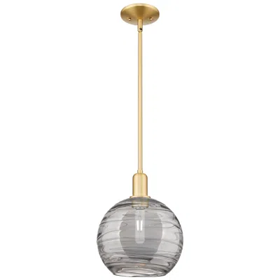 Innovations Lighting Arcadia Athens 10"w Gold Stem Pendant W/ Light Smoke Deco Swirl Shade