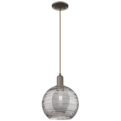 Innovations Lighting Arcadia Athens 10"w Oiled Bronze Cord Pendant W/ Smoke Deco Shade