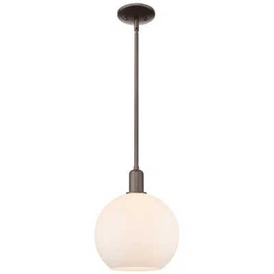 Innovations Lighting Arcadia Athens 10"w Oiled Bronze Stem Pendant W/ Matte White Shade