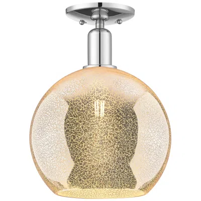 Innovations Lighting Arcadia Athens 10"w Polished Chrome Semi.flush Mount W/ Mercury Shade