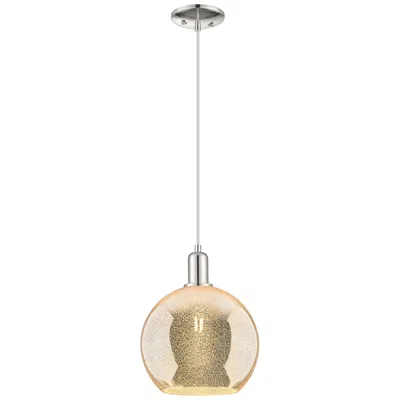 Innovations Lighting Arcadia Athens 10"w Polished Nickel Cord Mini Pendant W/ Mercury Shade