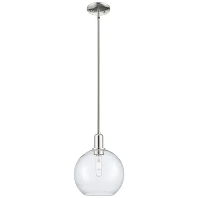 Innovations Lighting Arcadia Athens 10"w Polished Nickel Stem Mini Pendant W/ Seedy Shade