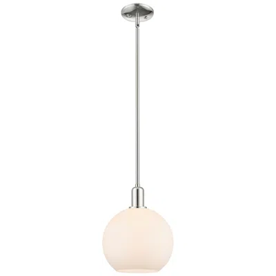 Innovations Lighting Arcadia Athens 10"w Polished Nickel Stem Pendant W/ Matte White Shade