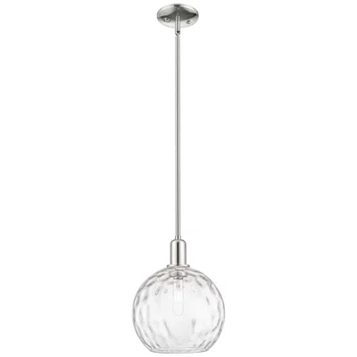 Innovations Lighting Arcadia Athens 10"w Polished Nickel Stem Pendant W/ Water Glass Shade